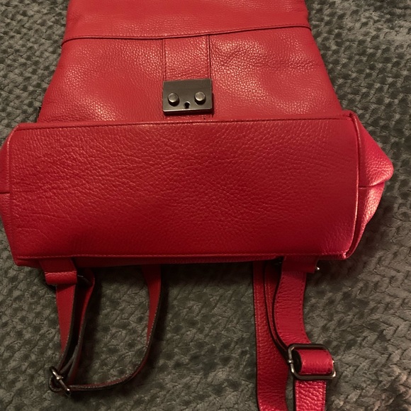Vera Pelle Red Leather Purse Bookbag - Picture 4 of 9